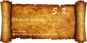 Sturcz Kolos névjegykártya